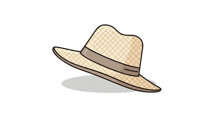 Woven Straw Hat Summer Accessory Illustration