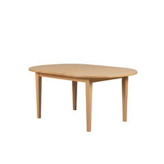 Fototapeta premium minimalist oval light wood dining table with tapered legs, displayed in a high-key commercial studio against a seamless transparent background, concept of scandinavian furniture design