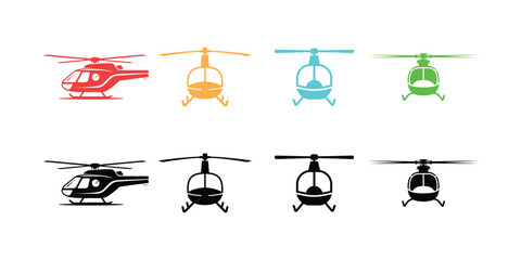Obraz premium Helicopter in various colors symbol orange blue