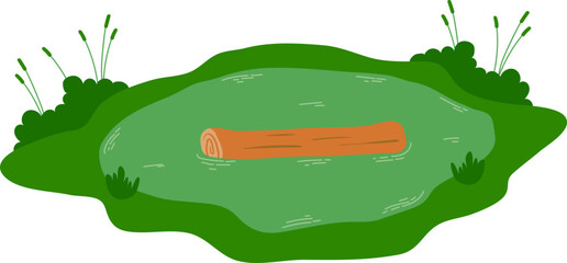 Obraz premium Pond with Floating Log