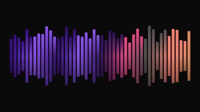 Abstract colorful digital technology background featuring a blue sound wave equalizer and financial growth bar chart vector illustration for business data market analysis