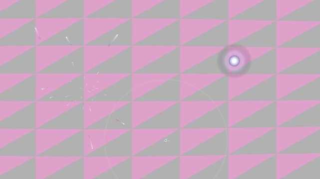 Seamless geometric pattern featuring pink and white striped fabric texture with triangular mosaic shapes for a colorful vector wallpaper design