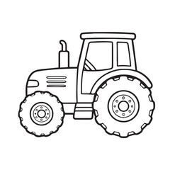 Naklejka premium A simple vector illustration of a farming tractor, designed with clean lines and minimal detail, representing agriculture, work, and rural productivity.