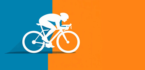 Fototapeta premium bicycle sport illustration with slanted style. for design elements with bicycle sport race concept, bicycle rides. colored silhouette. health sport
