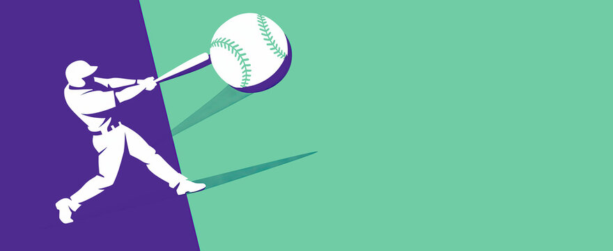illustration of a baseball player , ready to hit the ball with a bat. Perfect for sports design, team logo, or baseball training concept.