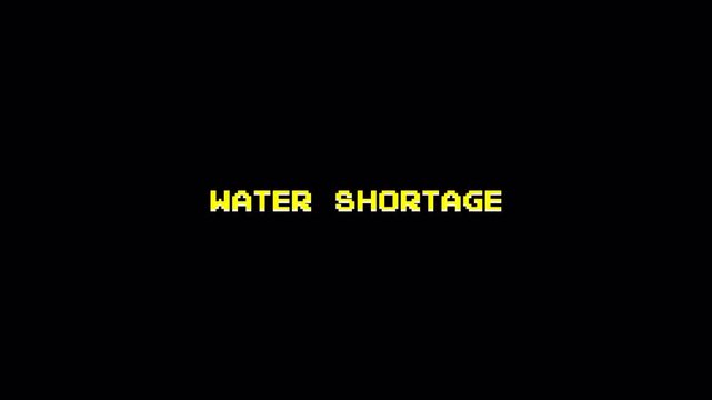 WATER SHORTAGE 8 Bit Retro Gaming Text Transition Motion Graphic 4k video animation seamless loop