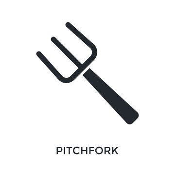 Pitchfork Icon Glyph Style. Vector Illustration For Graphic Design
