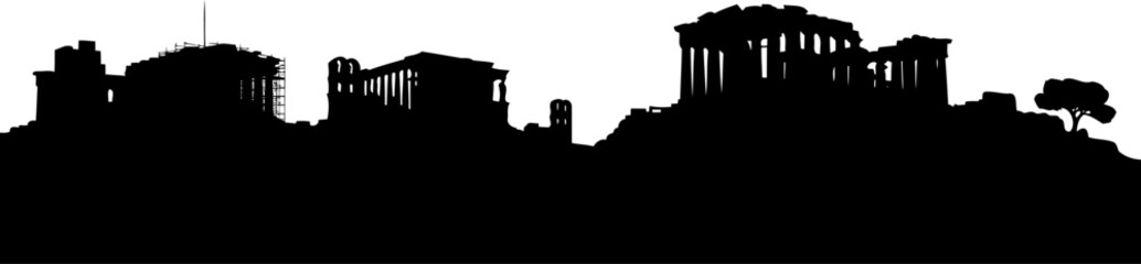 Obraz premium Athens acropolis parthenon ruins skyline silhouette