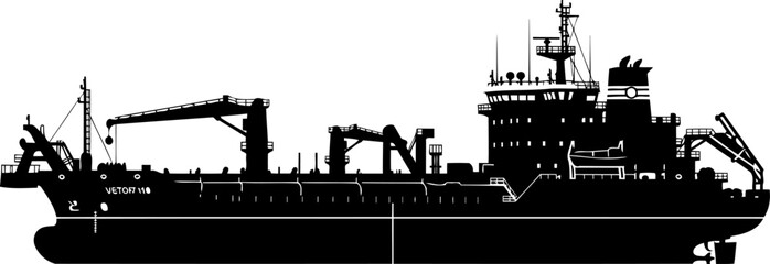 Obraz premium Massive oil tanker ship silhouette for global maritime logistics