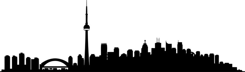 Obraz premium Toronto city silhouette showing cn tower and urban skyline