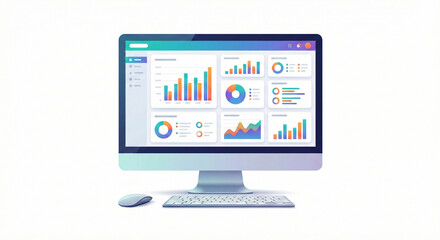 KPI Dashboard Analytics on Computer Screen