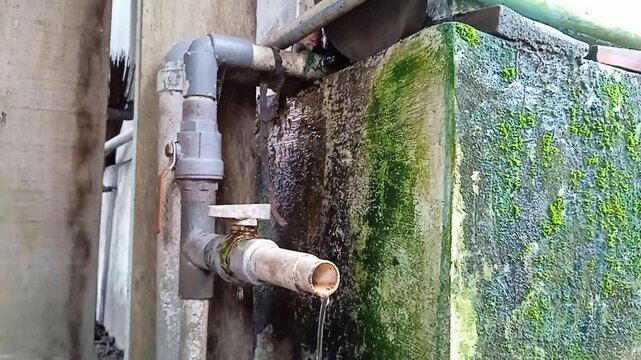 water flowing from a pipe