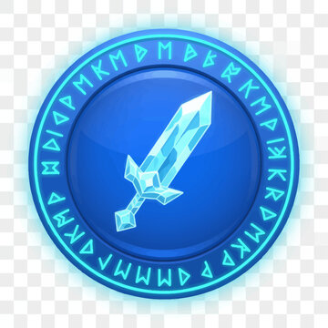 Gacha Fantasy Ice Skill Button for Mobile Game UI