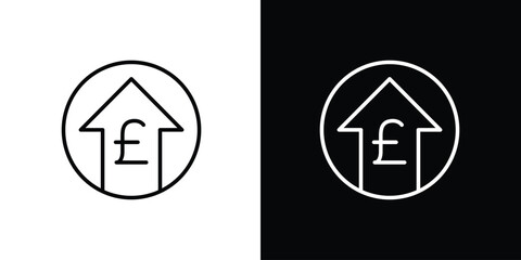 Obraz premium Single icon of upward Arrow with Pound Sterling Symbol Inside a Circle - Financial Growth and Investment Concept