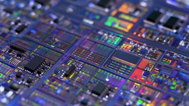 Closeup of Microchip Circuit Board Technology.