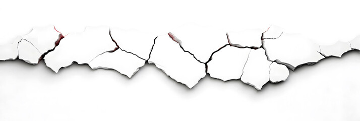 hole and crack in the white wall