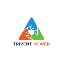 Professional tricolor blade logo for large-scale renewable electricity generation and industrial energy systems by Trivent Power