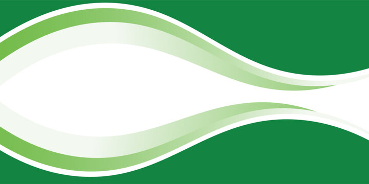 Abstract White and Green wave wide background banner. vector ilustration.