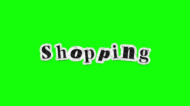 Shopping Newspaper Cutout Text Green Screen