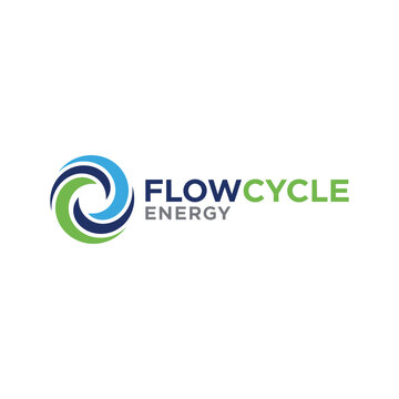Infinite flow spiral logo highlighting innovative waste reduction systems and circular economy transitions for FlowCycle Energy