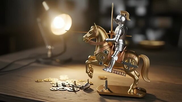 Mechanical Knight on Horse with Gears