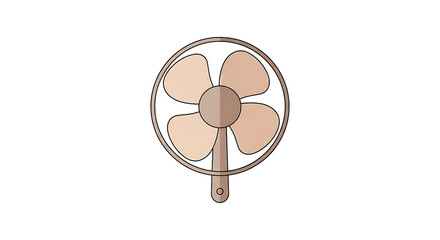 Obraz premium Hand-drawn vintage ceiling fan with five wooden blades isolated on transparent background