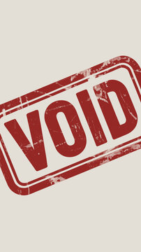 Red Void Stamp Overlay for Document, Check, Contract or Legal Paper &ndash; Grunge Texture, Rejected or Cancelled Mark for Business, Finance, and Official Records, Conceptual Symbol of Invalidation, Error,