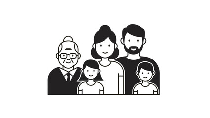 Obraz premium a cheerful multi-generational family portrait featuring smiling grandparents parents and children standing united symbolizing strong family bonds connection and togetherness.