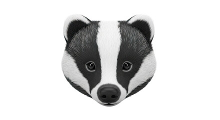 Obraz premium Close-up Portrait of a Badger's Face