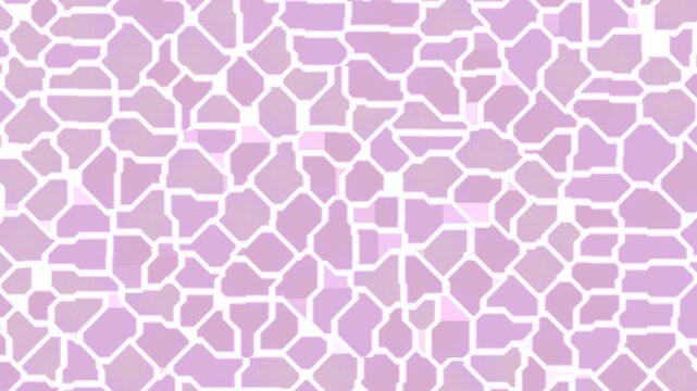 An abstract background featuring a dynamic tessellation of light purple geometric shapes outlined by glowing white lines.