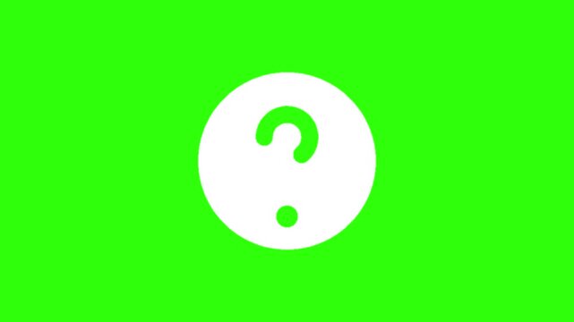 Animated white help center support icon on green screen background. Animation motion graphic with chroma green screen clip template 4k. Free Footage 4K. Video Green Screen 4k