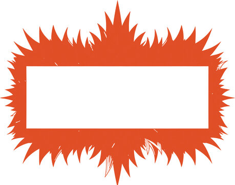 Explosion burst shape with empty rectangle for text dynamic comic book style graphic element for sale banners and advertising