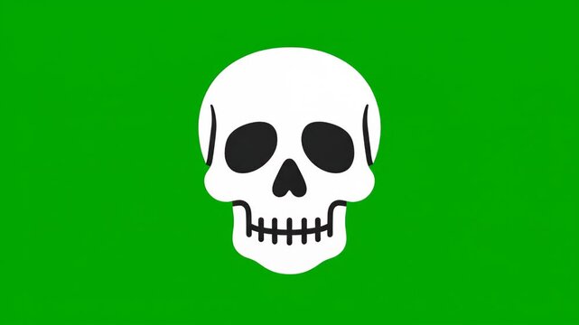 Dynamic video sequence featuring skull icons on green background.
