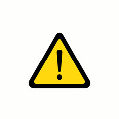 A yellow warning sign with a black exclamation mark inside a triangle. It signifies caution or an impending hazard.