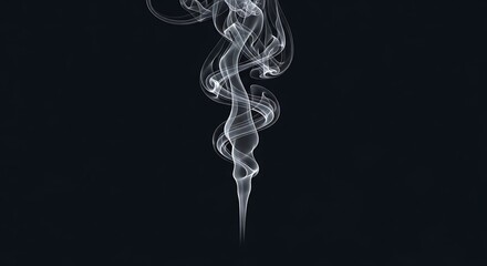 Smoke swirling on black background.