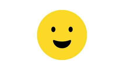 Fototapeta premium minimalist yellow smiley face emoji conveying joy and positivity perfect for modern web and app interface.
