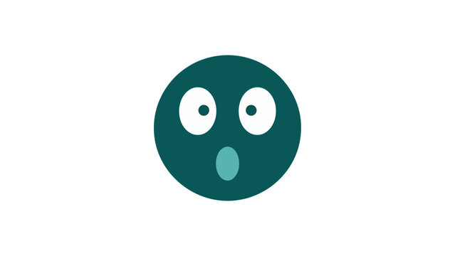 minimalist surprised emoji wide eyes and open mouth expressing shock isolated on a clean white background for design.