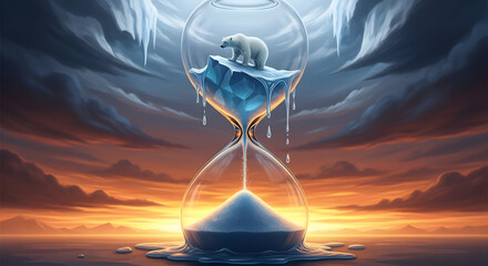Innovation and Time Concept Hourglass Illustration