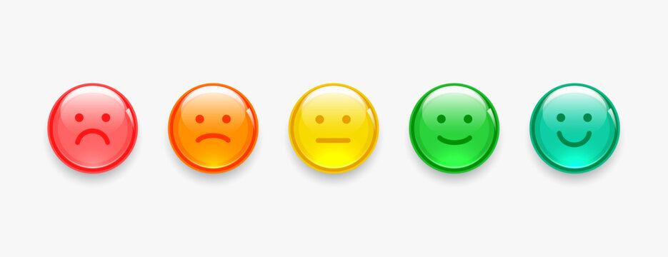 isolated glossy mood meter button shiny circular face emoji