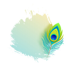 natural peacock feather background with grungy effect © starlineart