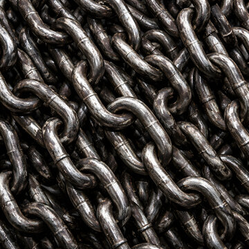 A close-up of interconnected metal chains forming a textured pattern.
