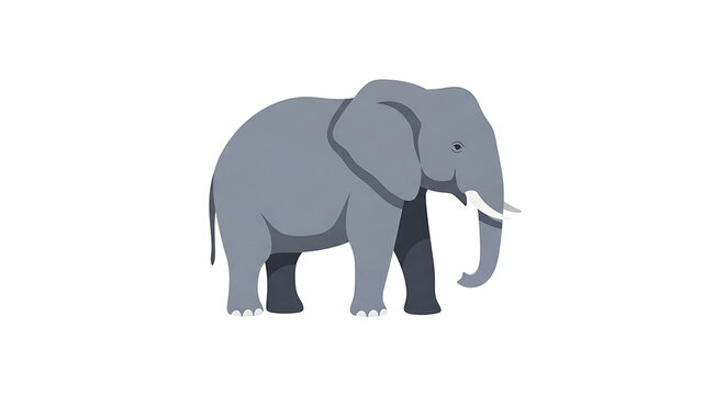 Cartoon elephant walking isolated on transparent background high quality png cutout