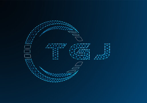 TGJ low poly letter logo vector design. TGJ lower poly logo design. Low poly logo.