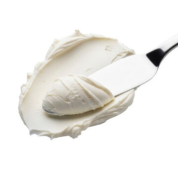 Cream cheese spread On Transparent Background with spatula