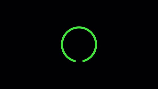 Loading circle icon, loading circle animation, buffering process  on transparent background, loading icon for download progress, load game data,, data setup loading in 4k  with alpha channel.