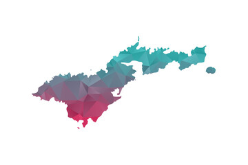American Samoa Map - Polygon Style Vector Illustration in Teal and Red Gradient, Low Poly Geometric Design, Isolated on White Background for Infographics and Education. © Whatever