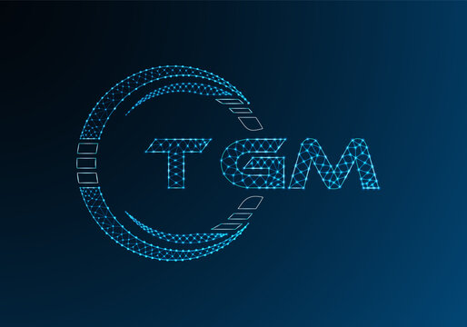 TGM low poly letter logo vector design. TGM lower poly logo design. Low poly logo.
