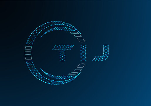 TIJ low poly letter logo vector design. TIJ lower poly logo design. Low poly logo.