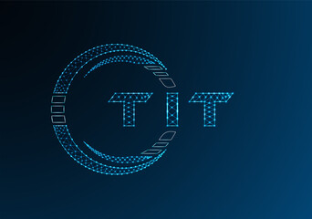 TIT low poly letter logo vector design. TIT lower poly logo design. Low poly logo. © Anar
