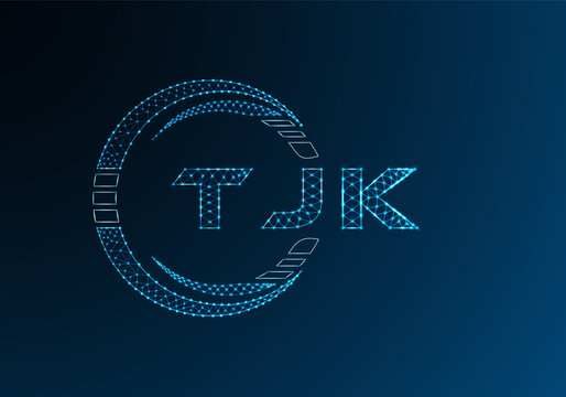 TJK low poly letter logo vector design. TJK lower poly logo design. Low poly logo.